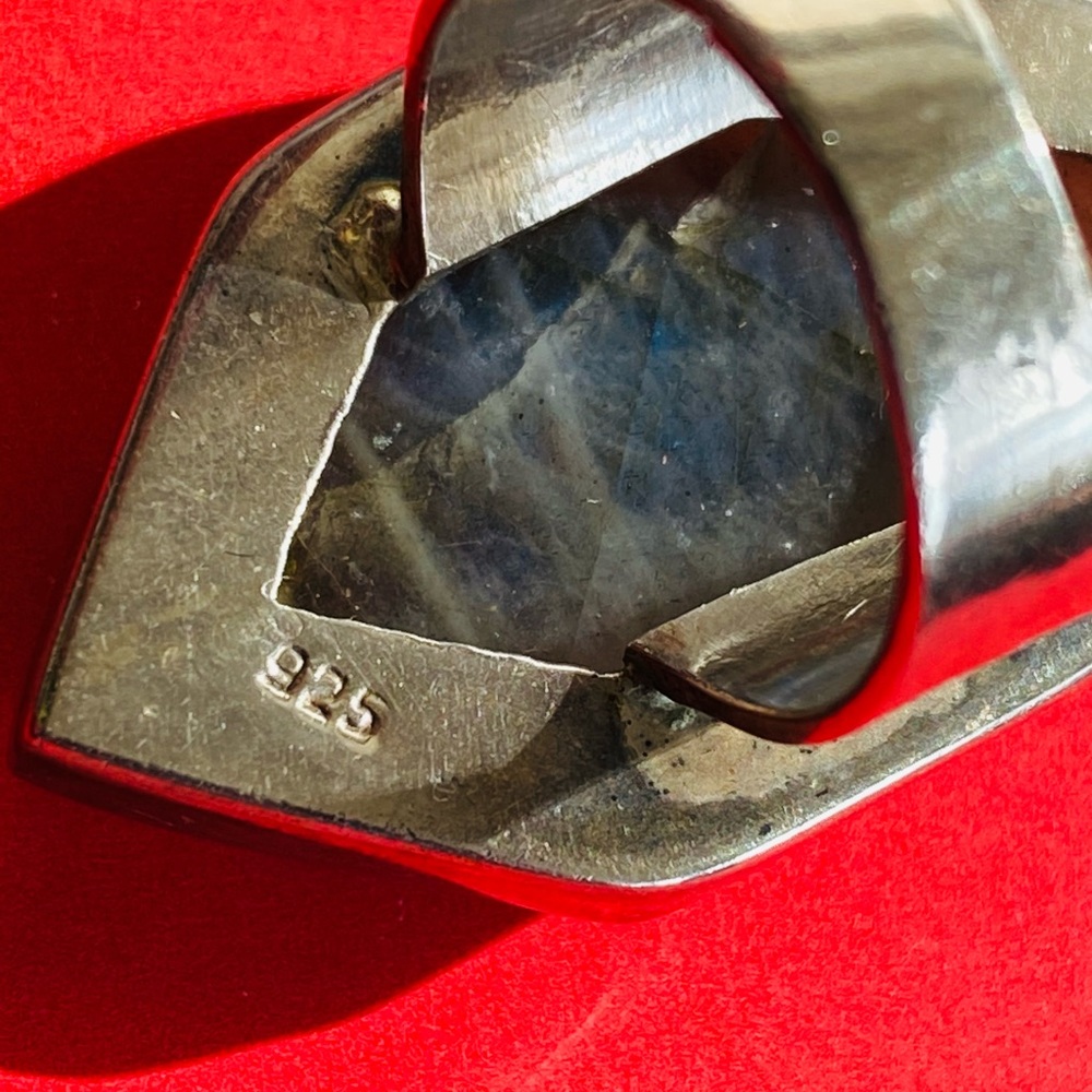 Bold Sterling Silver Labradorite Ring - image 5